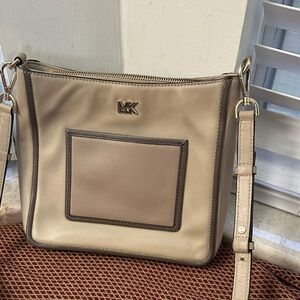 Michael Kors Cream and Brown Crossbody Bag